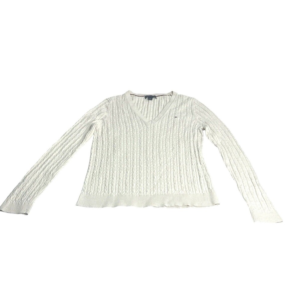 Tommy Hilfiger Cable Knit Cotton Sweater Set 2pc Navy & Beige L - Picture 3 of 16